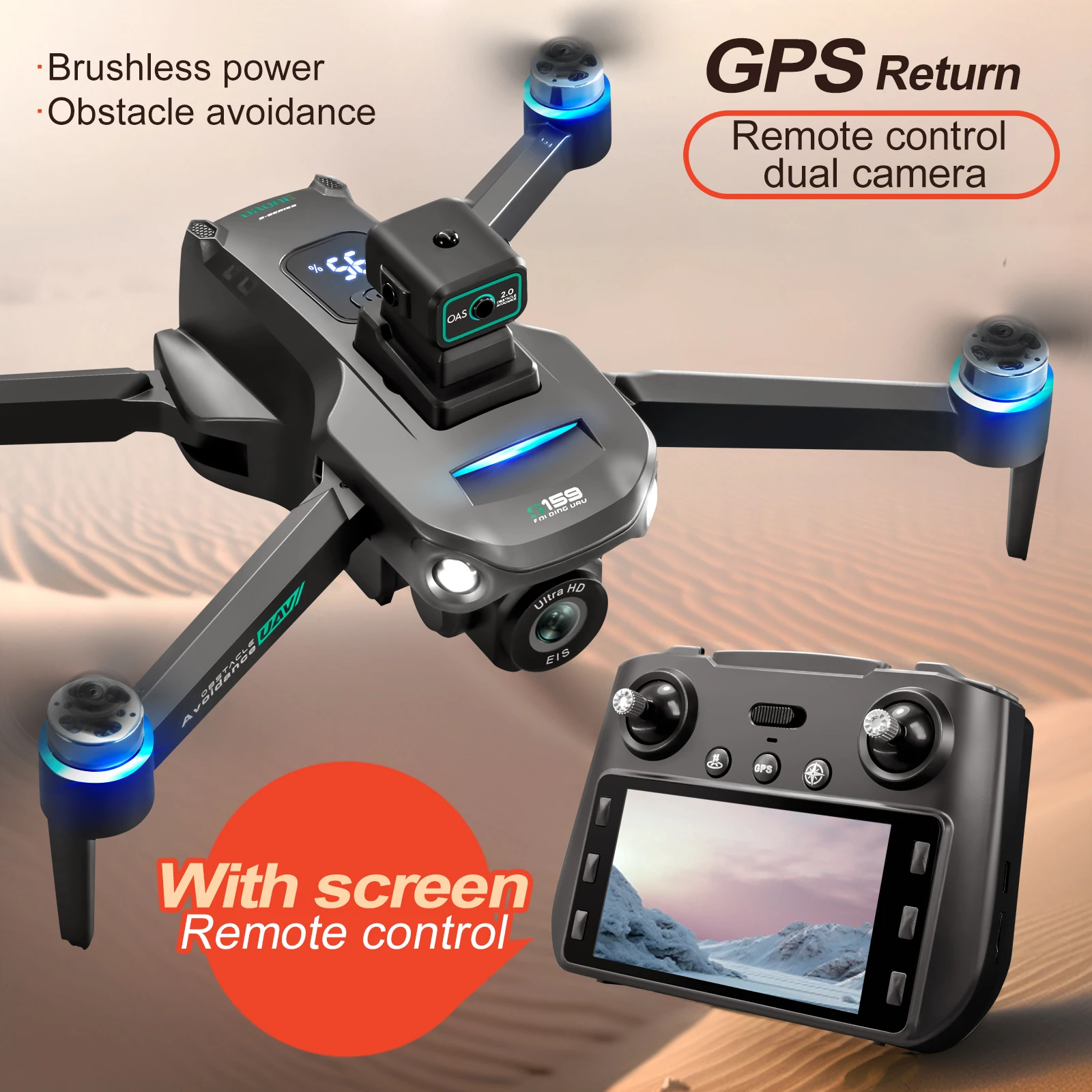 Drone Rc Gps S159 - Dron profesional S159 GPS con Control