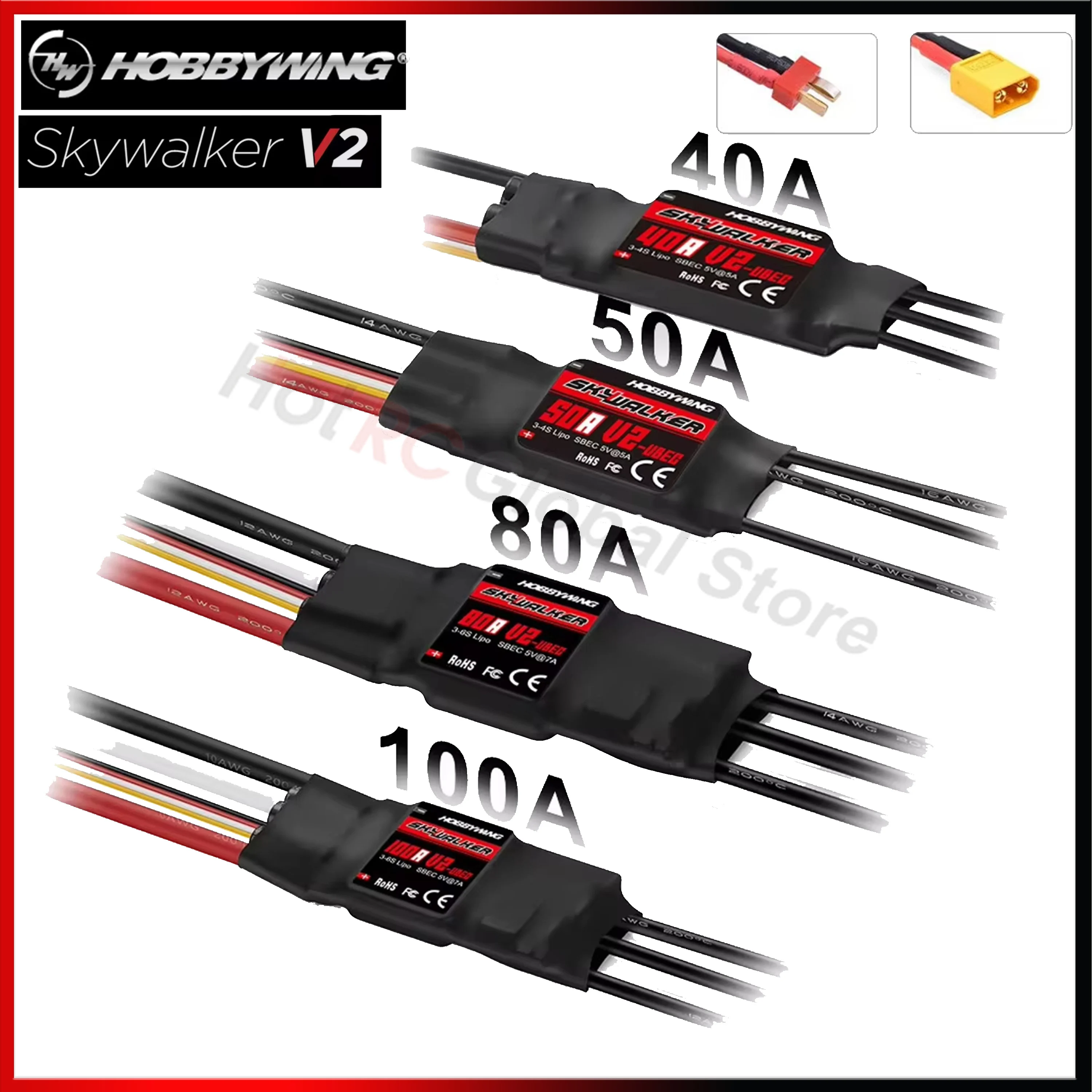 Drone Rc Quadcopter Controller - HOBBYWING Skywalker-CONTROLADOR DE VELOCIDAD ESC sin