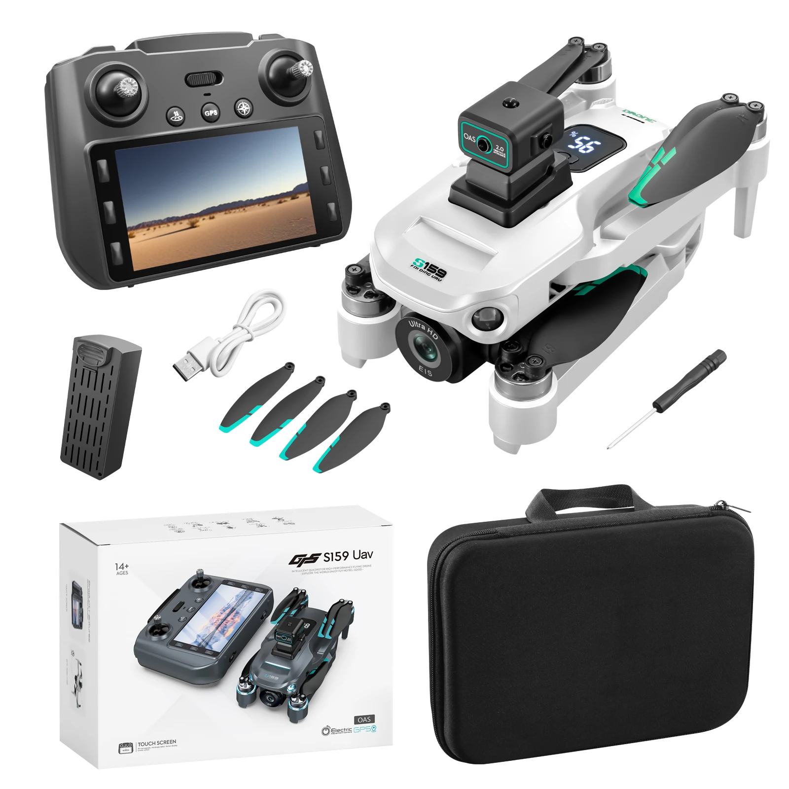 Dron profesional S159 GPS con  - Drone Rc Gps S159 reseña y precio