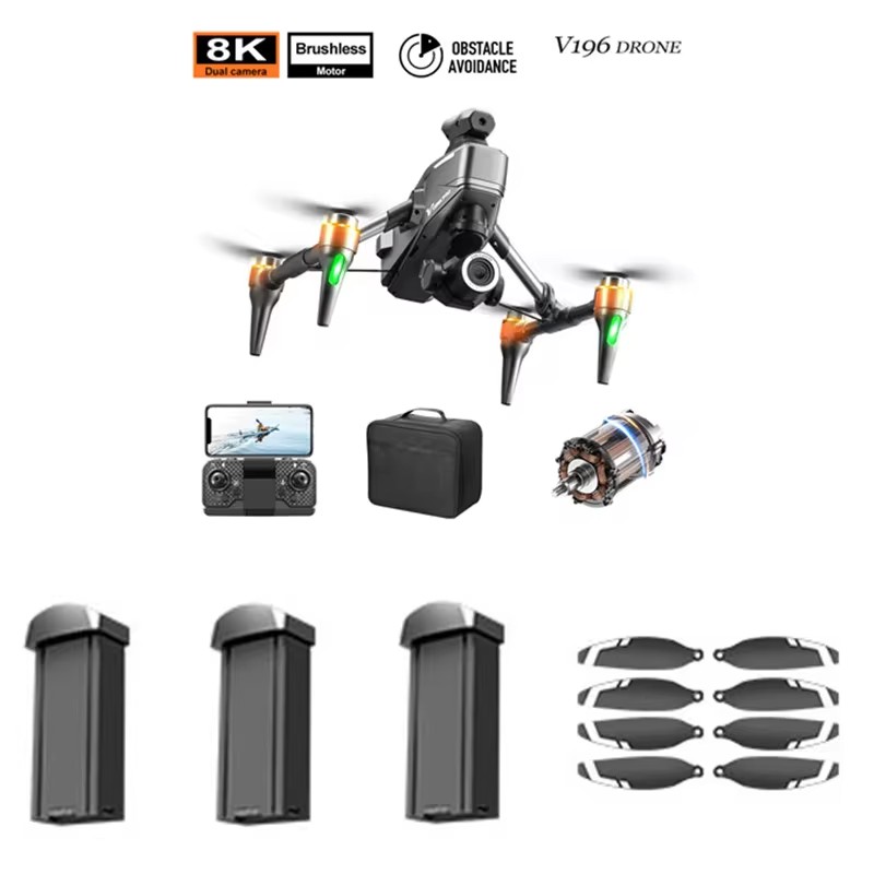 Dron RC V196 sin Escobillas 8K - Drone V196 Rc reseña y precio