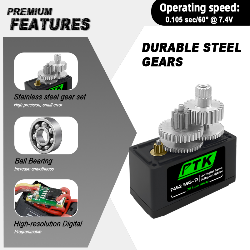 Servo Digital PTK 7452 MG-D 9g - Rc Car Servo reseña y precio