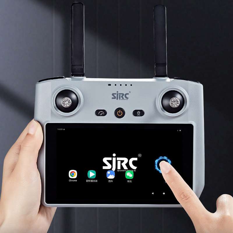 Control remoto con pantalla tá - Drone Sjrc reseña y precio